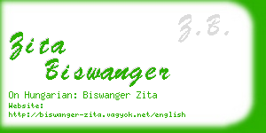 zita biswanger business card